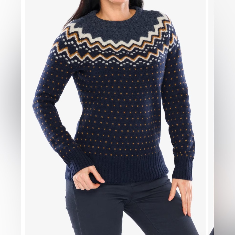 Fjällräven Övik Knit Sweater Women’s M Nordic Elbow Patches